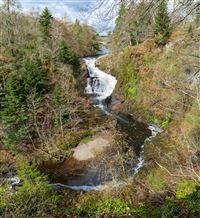 Reekie Linn waterfall, by Alyth
9 shot panoramic 

Photography by Malcolm J Smith