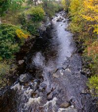 Taken from the bridge looking upstream in Braemar.

Photography by Malcolm J Smith