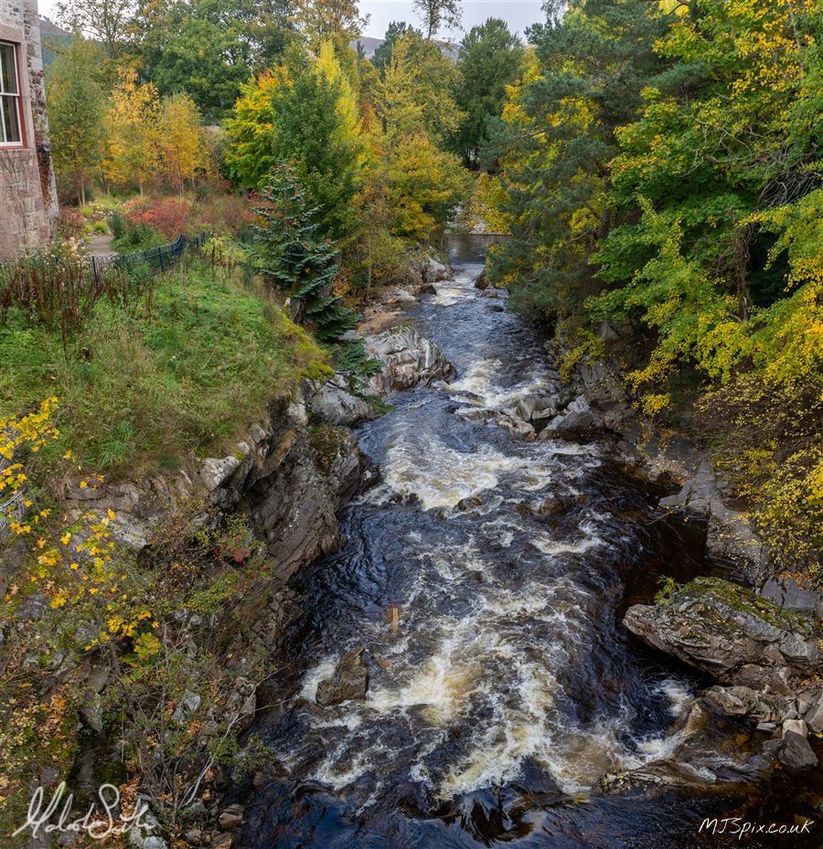 Looking downstream from the bridge in Braemar with lovely autumn colours in view.

Photography by Malcolm J Smith