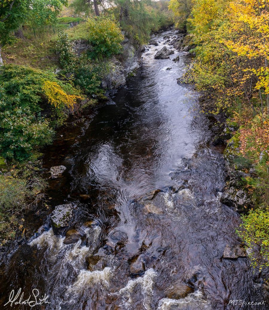 Taken from the bridge looking upstream in Braemar.

Photography by Malcolm J Smith